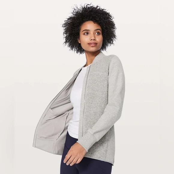 Lululemon Stand Out Sherpa Jacket Heathered Core Light Grey / Silver Drop - Picture 15 of 15